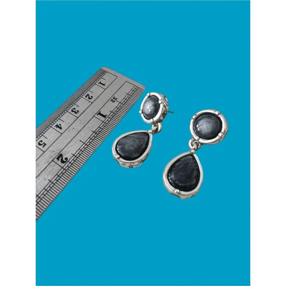 Brighton Earrings Gray Agate Drop Dangle NWOT - Picture 5 of 5